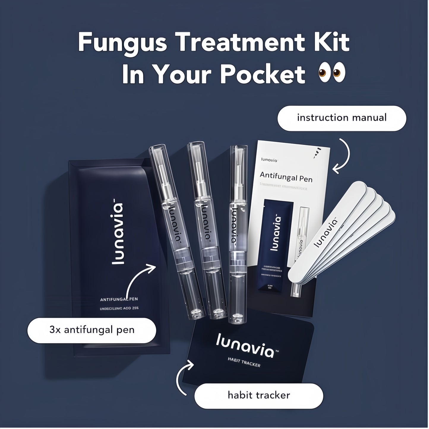 Antifungal Pen - Cures Most Athlete'sFoot, Jock Itch, and Ringworm -25%Undecylenic Acid with added Tea Tree,Jojoba, Clove Bud Oils & Aloe - 3-PackTwist Pen (9ML Volume)(2Pack)